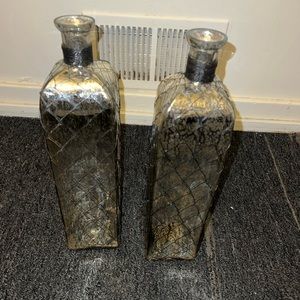 2 Vintage mercury glass vases